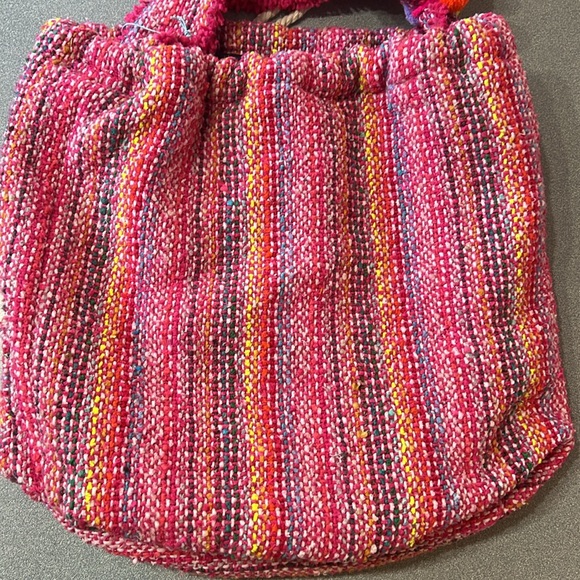 Handmade, Up-Cycled Mexican Poncho Tote - Picture 7 of 8